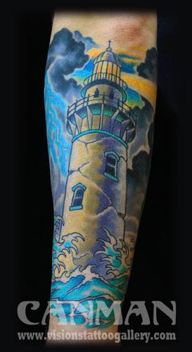 Canman - lighthouse tattoo
